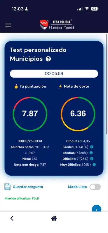 Test Policía Municipal Madrid screenshot 2 of 9