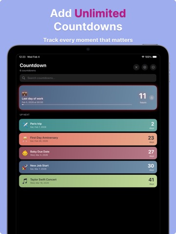 Countdown: Event Timer iPad screenshot