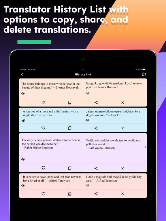 English Fulani Translator iPad screenshot