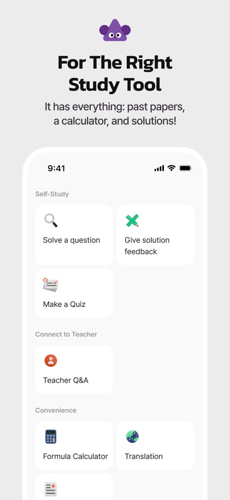 QANDA: AI Math & Study Helper - This tool offers a versatile study hub, providing options like "Make a Quiz" for self-assessment and a convenient "Formula Calculator" for quick academic assistance.