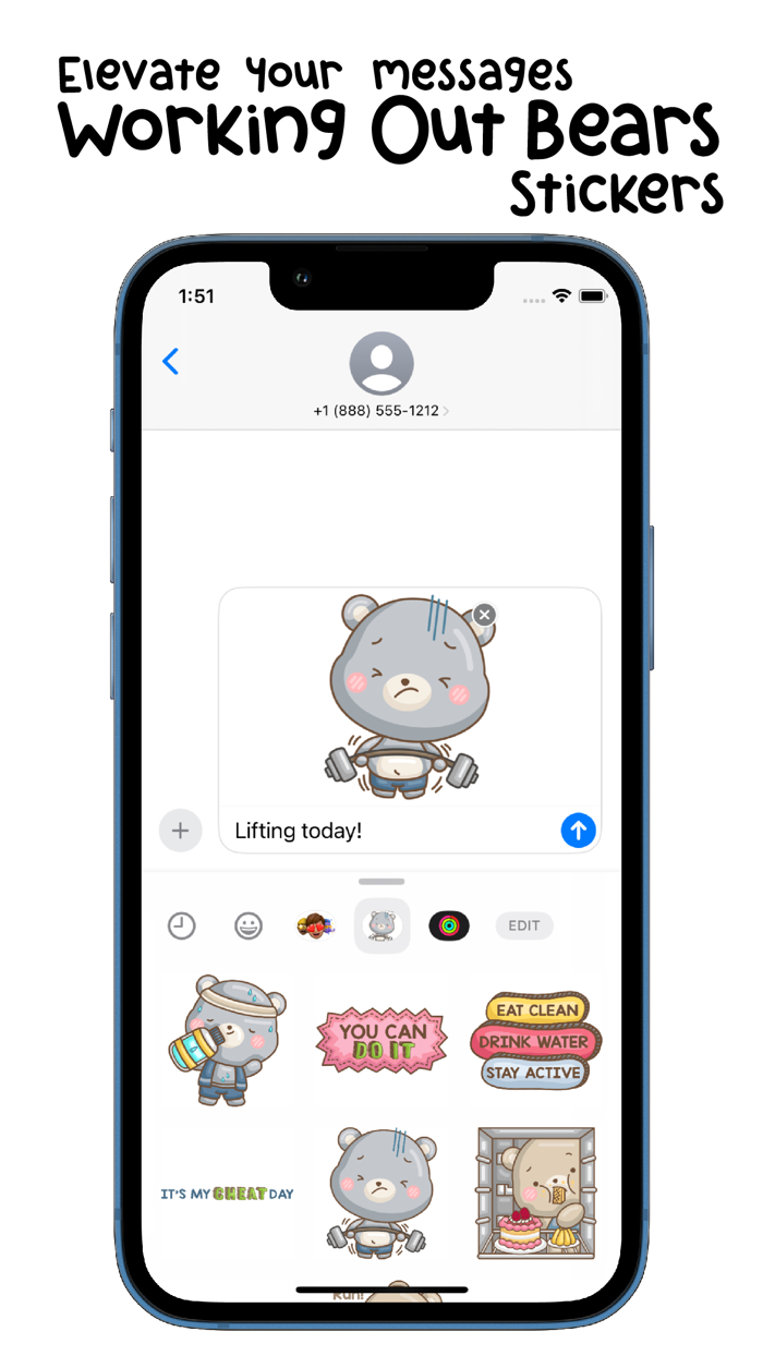 Workout Bear Stickers