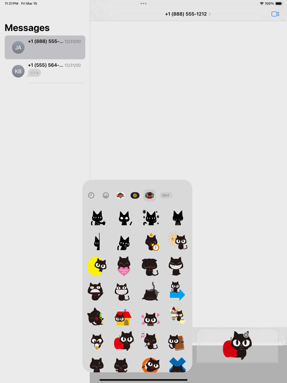 Screenshot #6 pour Black Cat Stickers packs