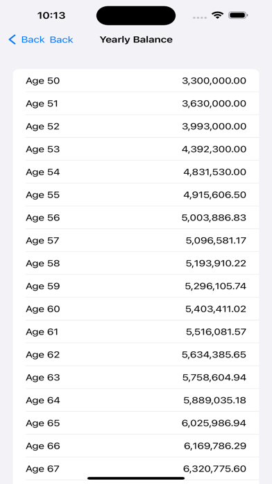 Retirement Saving Calculator Screenshot