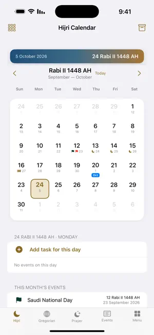 Yawmak — Hijri Calendar screenshot 2