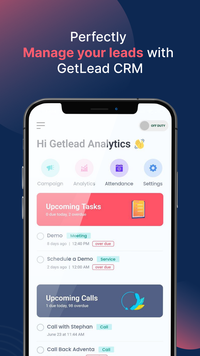 Getlead CRM-LeadsDealsTasks