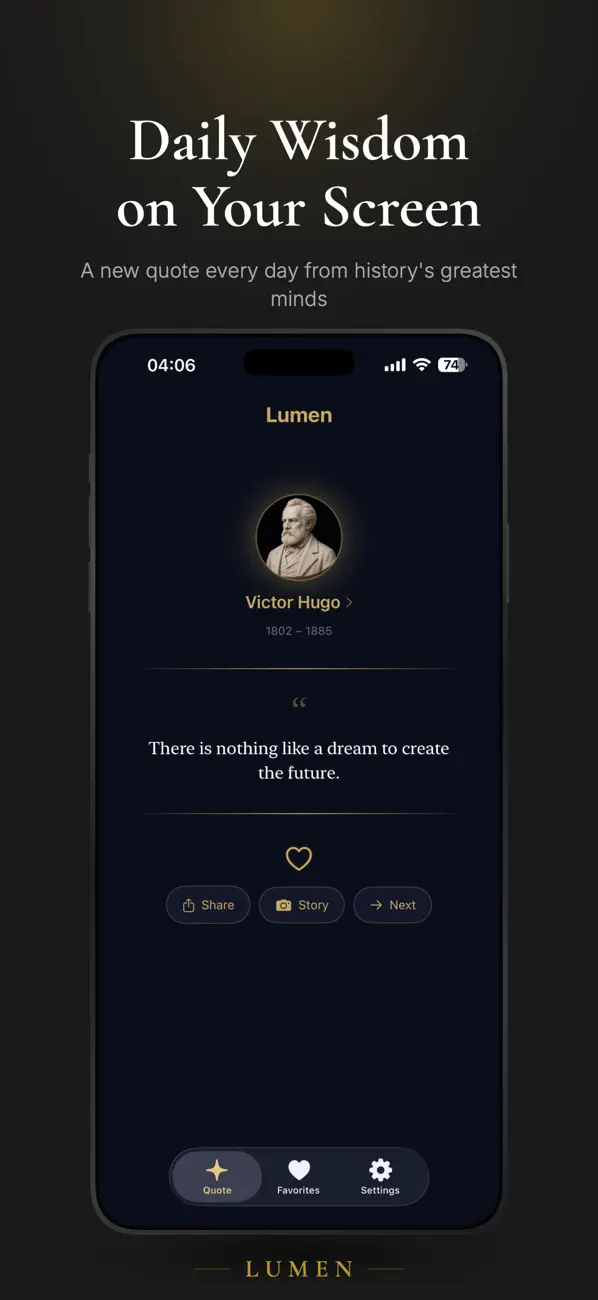 Screenshot #1 pour Lumen - Daily Wisdom Quotes