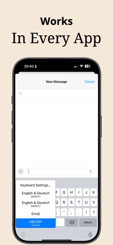 ABCDEF Keyboard Custom layout iPhone screenshot