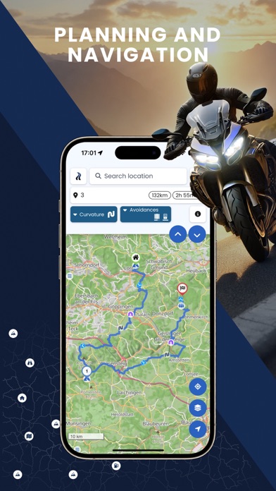Kurviger Motorcycle Navigation Screenshot