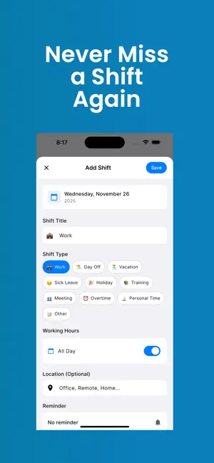 Work Shift Calender Organizer screenshot 3