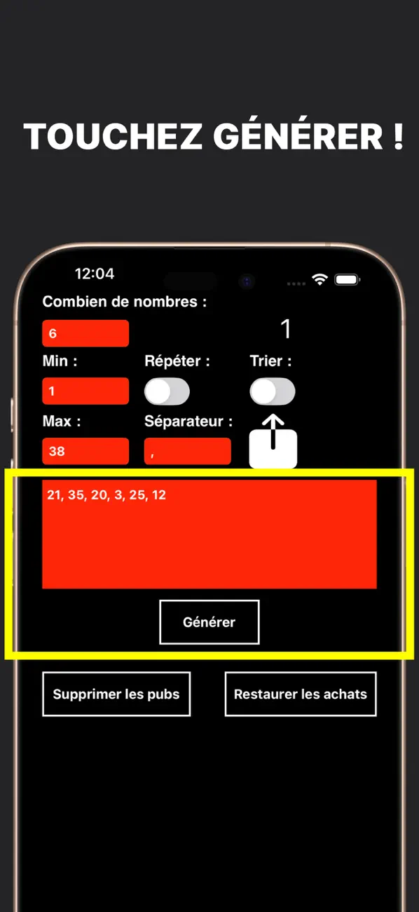 Screenshot #2 pour Générateur Nombres Aléatoires
