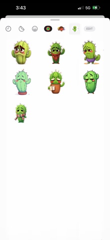 Tired Cactus Stickers screenshot