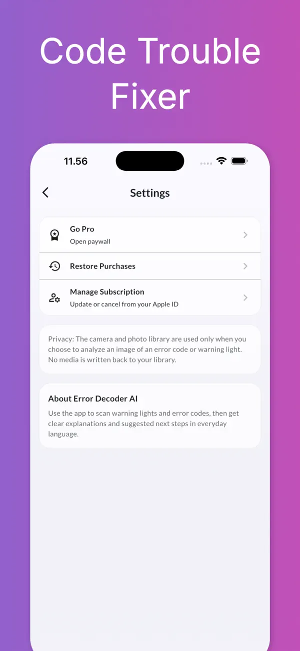 #3. Error Decoder AI (iOS) De: Thomas Enevoldsen