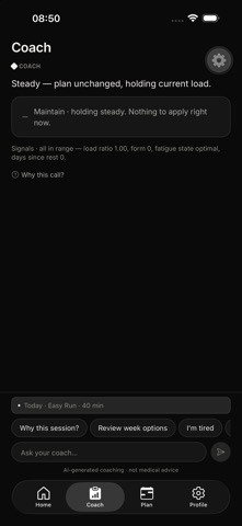 Prysm running iPhone screenshot