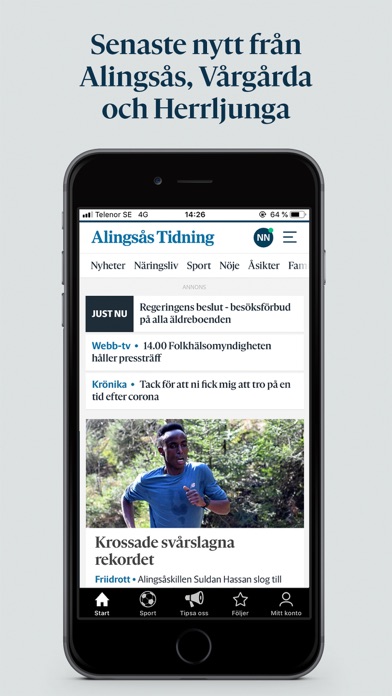 Alingsås Tidning Screenshot