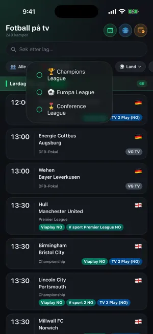 Fotball på tv screenshot 3
