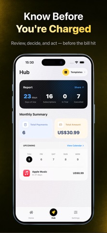 Cancel Subscription Alert iPhone screenshot