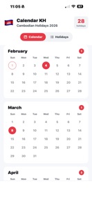 Calendar KH screenshot