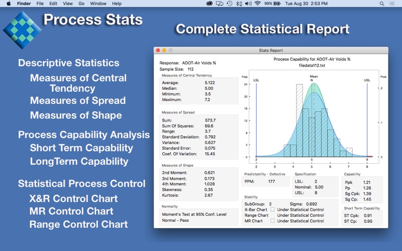 Screenshot #2 pour ProcessStats: SPC Statistics