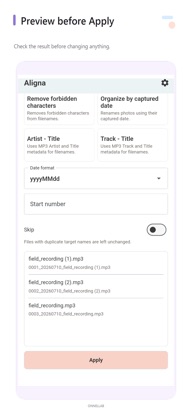 Aligna - File Renamer screenshot 2