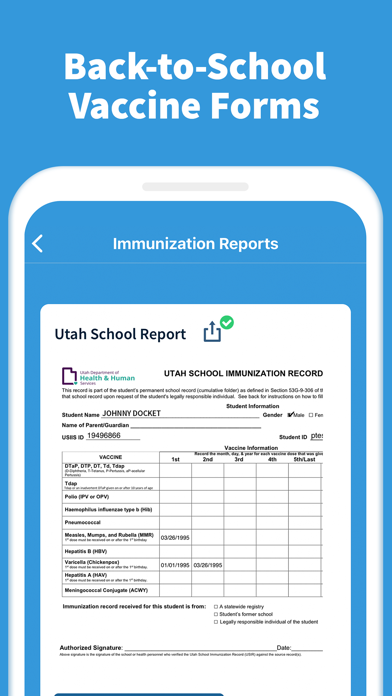 Docket® - Immunization Records Screenshot