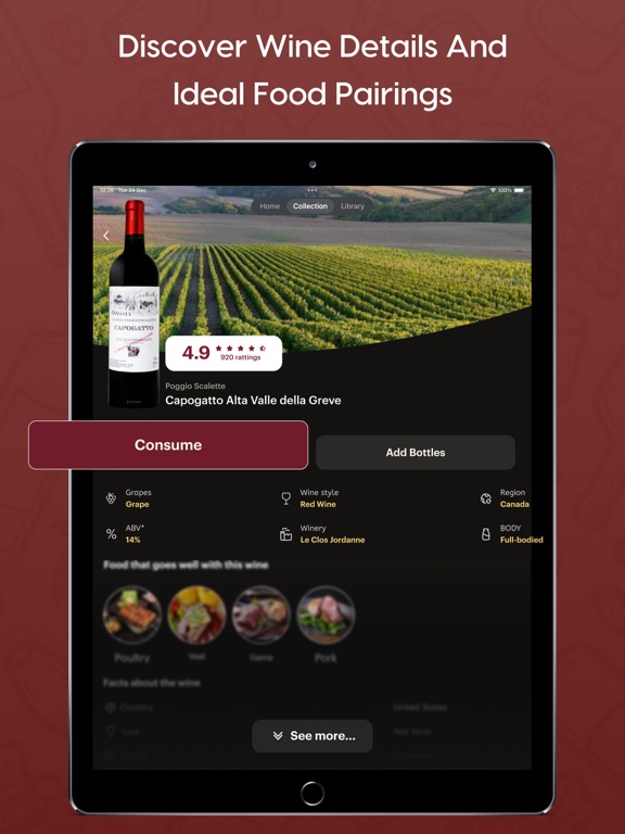 AI Wine Tracker & Scanner iPad screenshot 4 - Food & Drink app