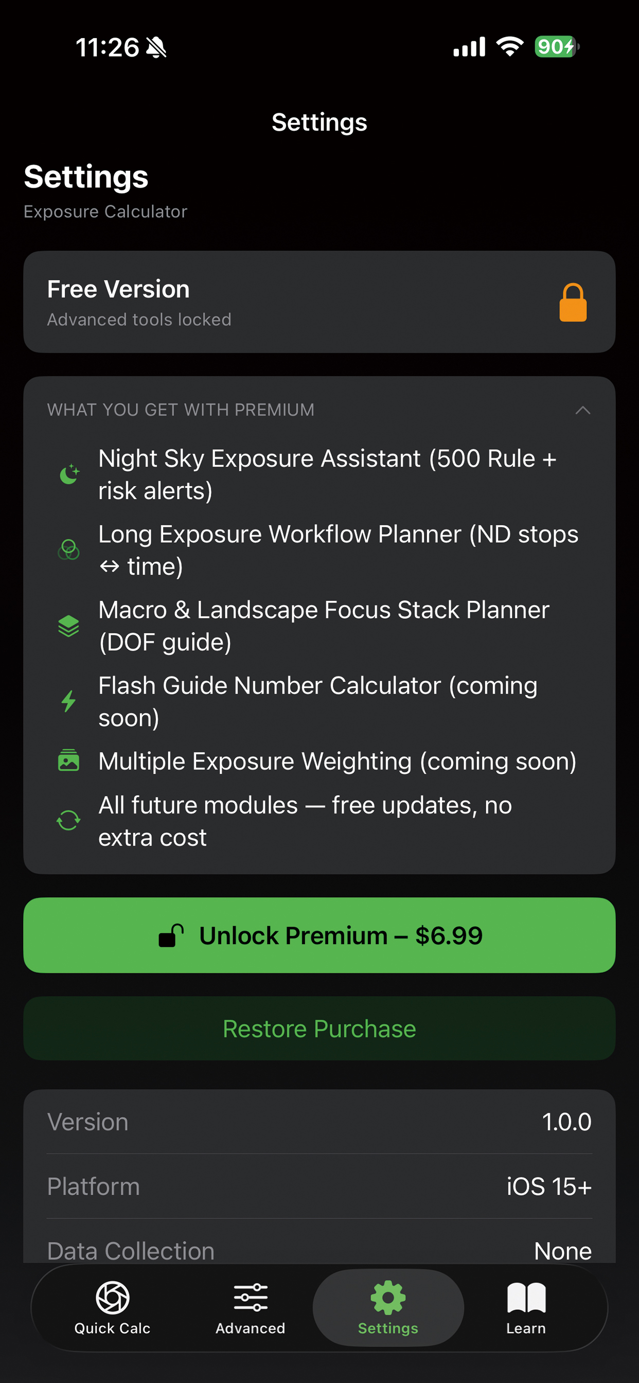 Exposure Pro Calc
