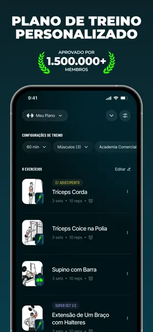 Befit: Plano e Treino Academia iPhone screenshot 1