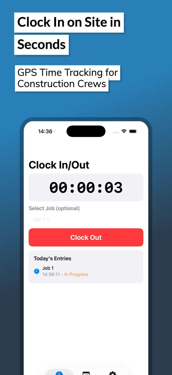 Screenshot #2 pour Construction GPS Time Clock