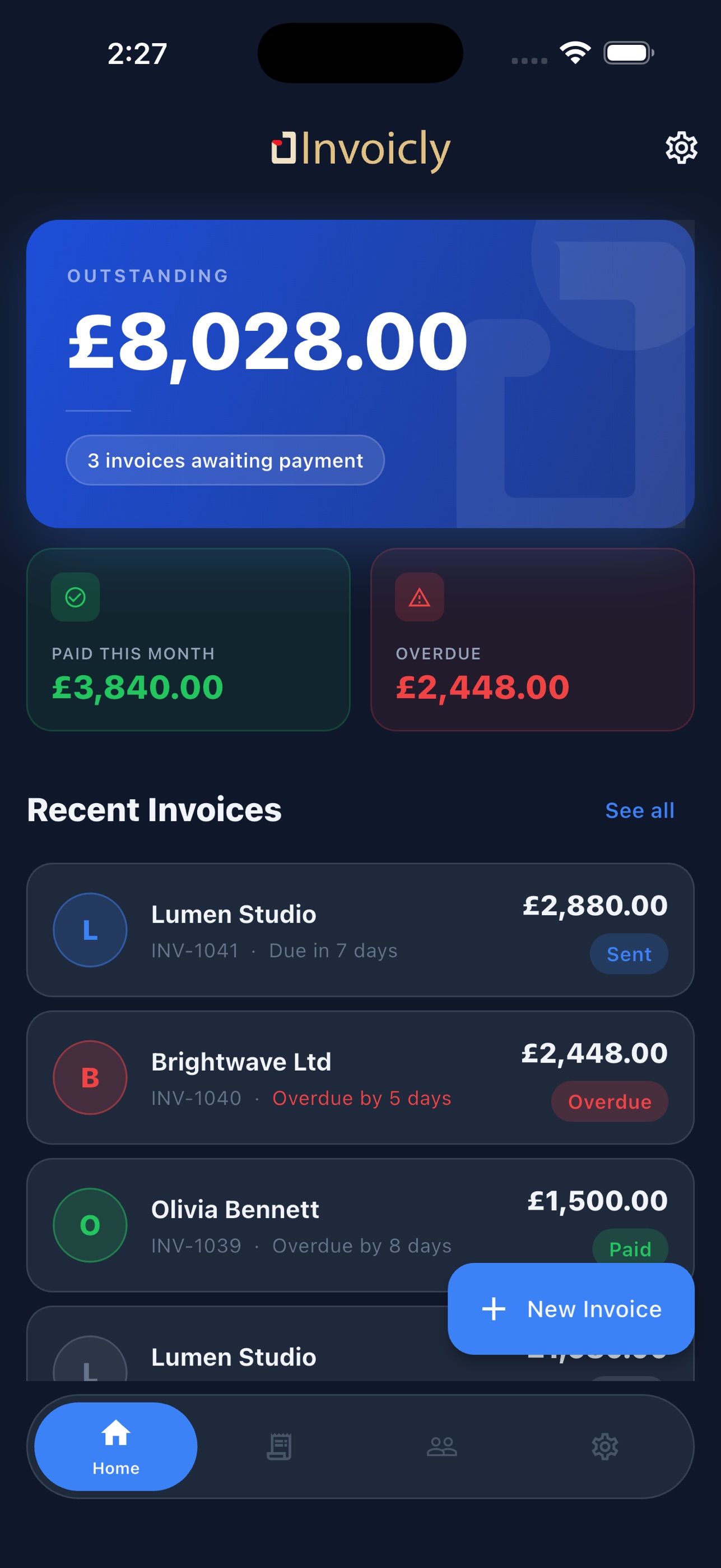 Screenshot 3 of Invoicly: Invoice & Get Paid
