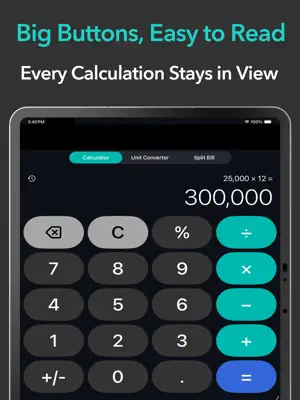 Calculator Plus: Units & Split screenshot 1