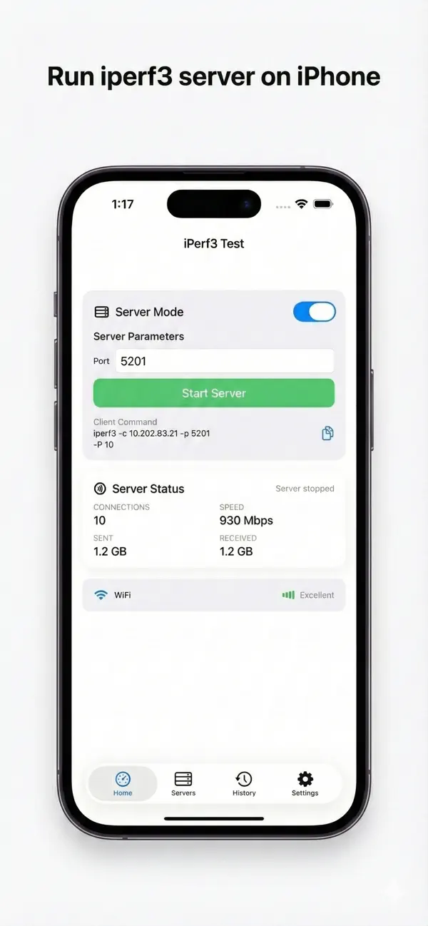 #4. iPerf3 Client & Server (iOS) Ved: Vladimir Chemeris