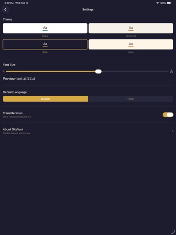 GitaVani iPad screenshot