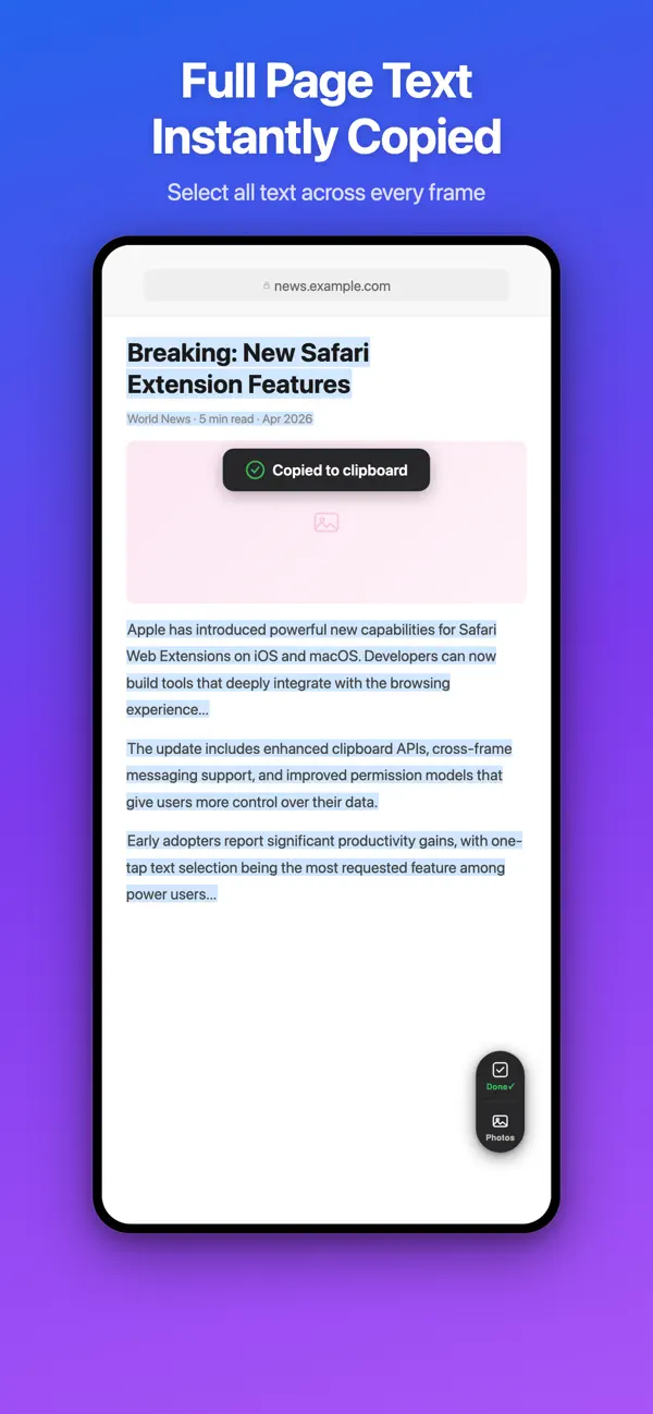 Screenshot #2 pour SnapClip for Safari