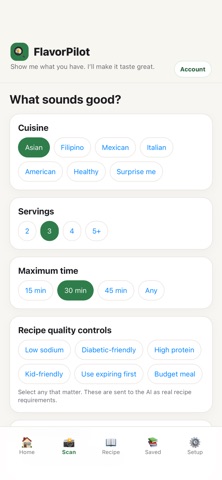 FlavorPilot iPhone screenshot