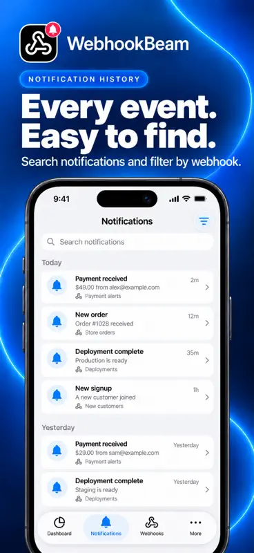 WebhookBeam: Alertas Webhook screenshot 4 of 5
