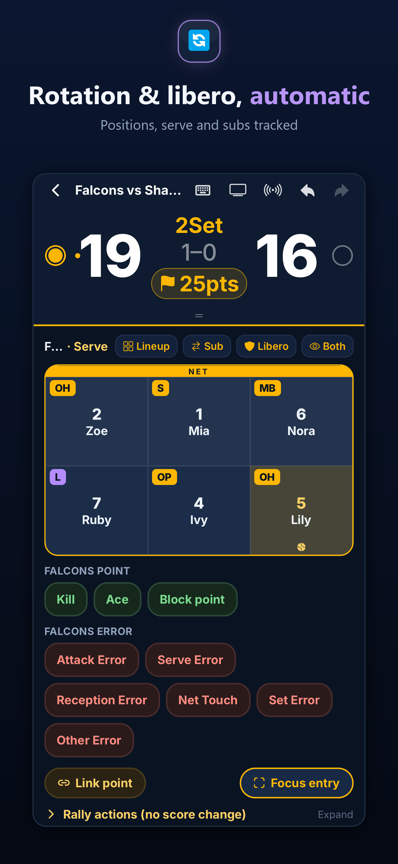 RallyStat: Volleyball Stats screenshot 5