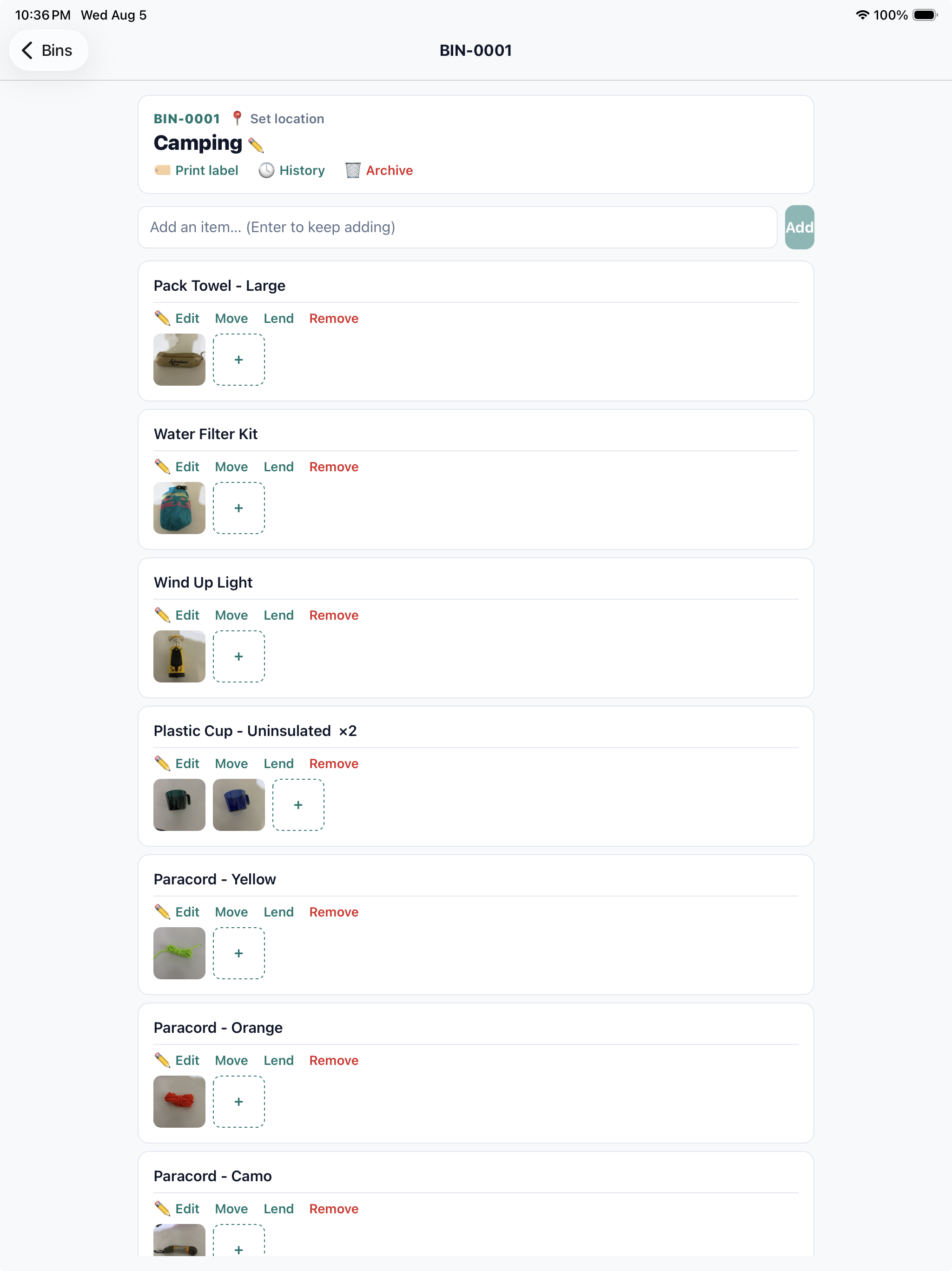 Bin Tracker: QR Inventory screenshot 6
