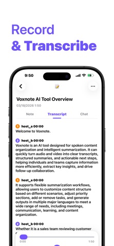 AI Note Taker: Voxnote iPhone screenshot