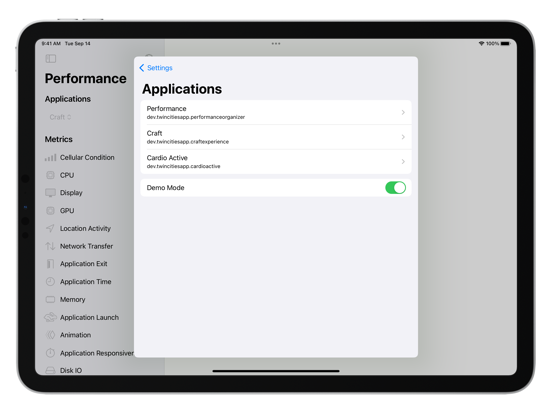 Performance Organizer iPad screenshot 7 - Developer Tools app