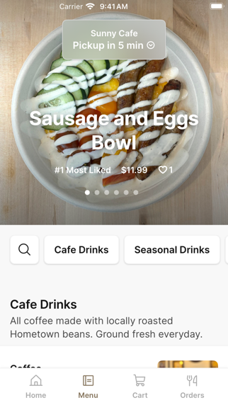 Sunny Cafe To Go iPhone screenshot 2 - Food & Drink app