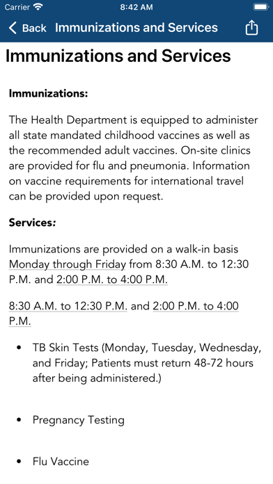 Crawford County Health Dept Screenshot