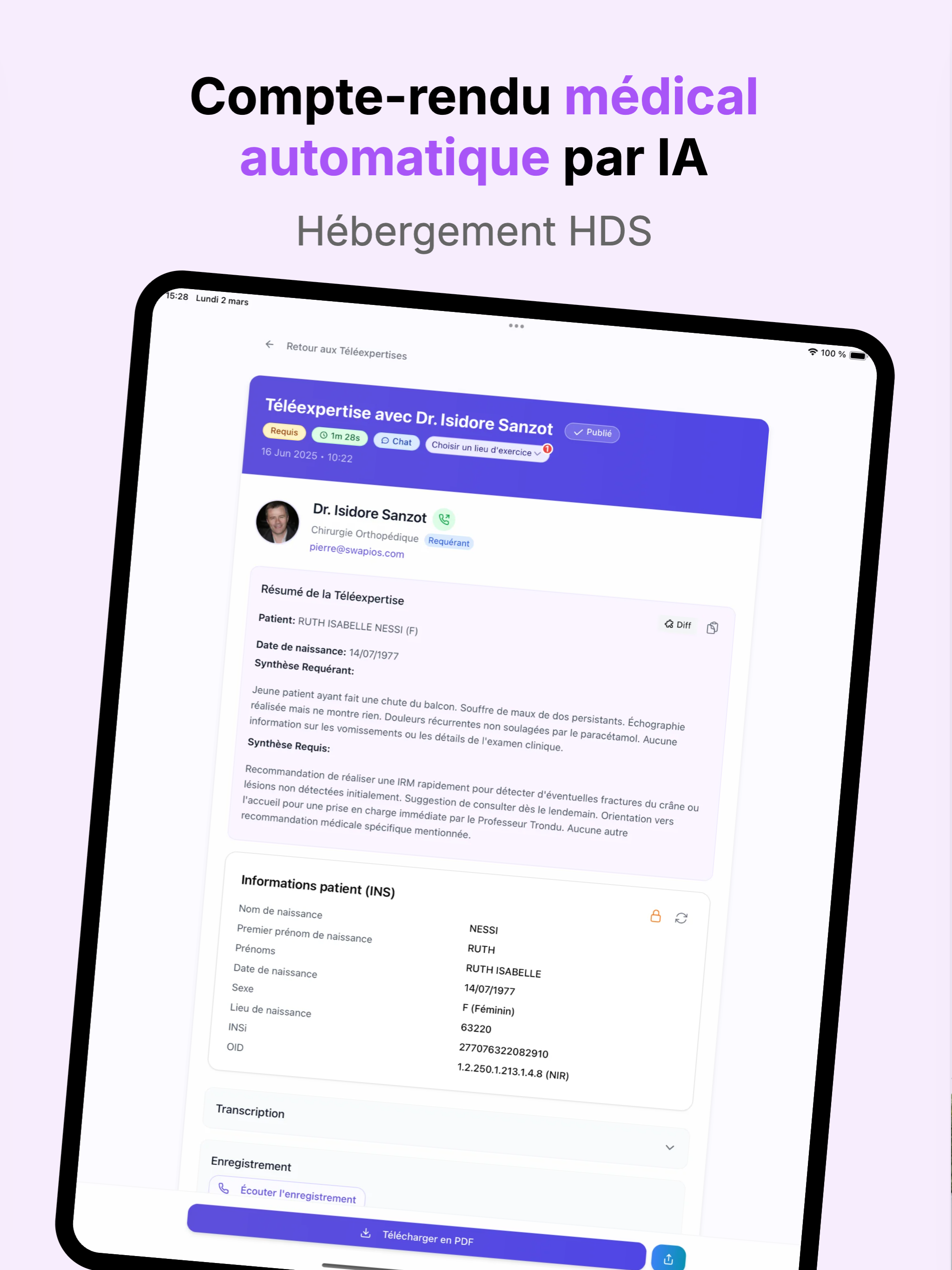SWAPIOS : Téléexpertise vocale