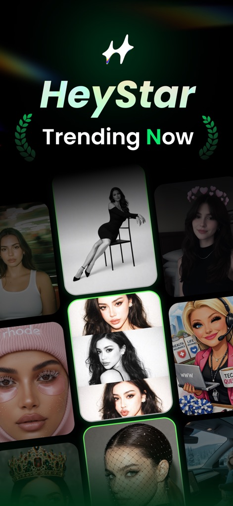 HeyStar-AI Photo Editor - Explore the dynamic "Trending Now" section, featuring a diverse grid of popular AI photo and video effects that users can instantly apply.