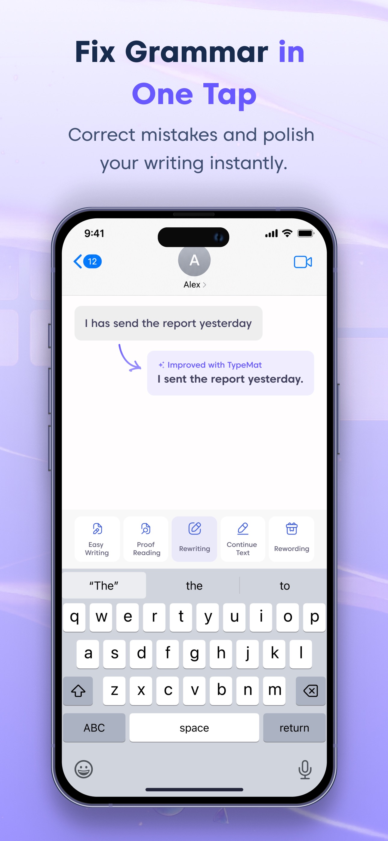 Screenshot 1 of TypeMat: AI Writing Keyboard