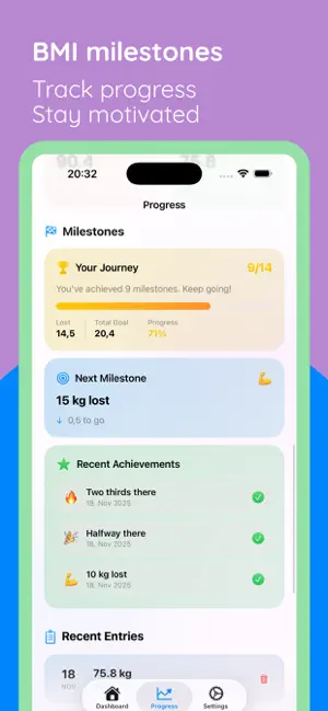 BMI calculator: Weightnote screenshot 4