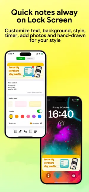 LockScreen Notes Calendar screenshot 1