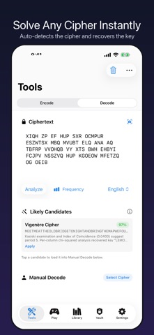 CipherKit: Cipher Solver Screenshot 1 of 8