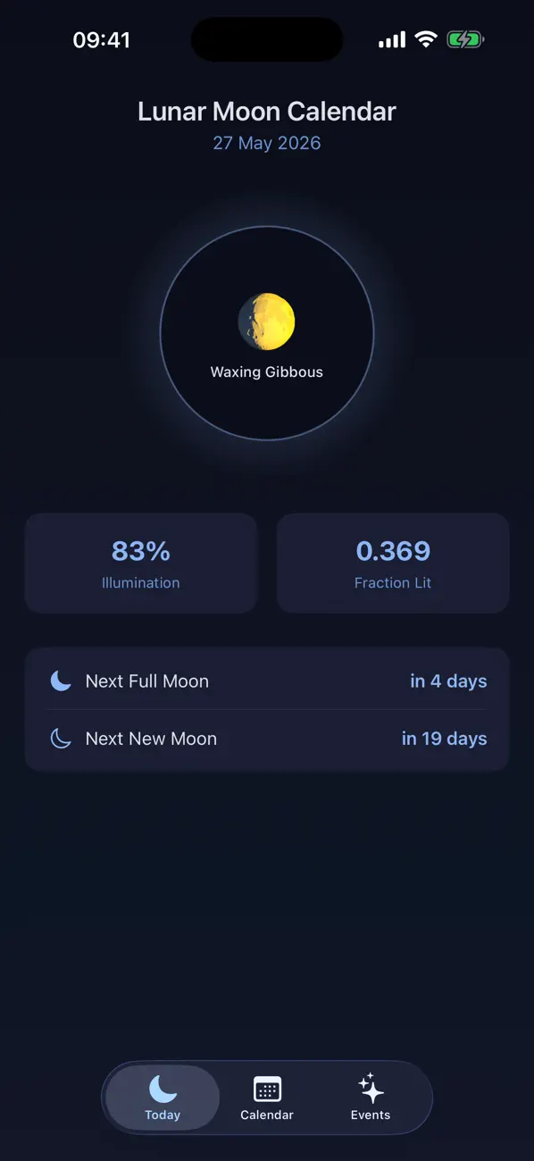 Screenshot #1 pour Lunar Moon Calendar
