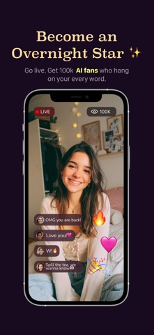 MyUniverse: AI Fan Live Stream iPhone screenshot