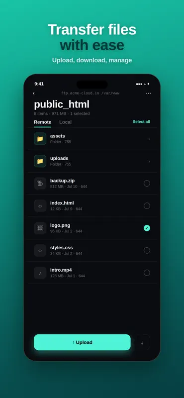 Flux – FTP, SFTP & WebDAV screenshot 2 of 6